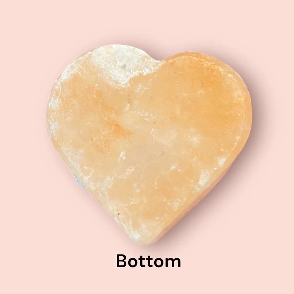 Peach Heart Spa Gift Himalayan Salt Candle Holder BOHO Decor Votive Salt Candle